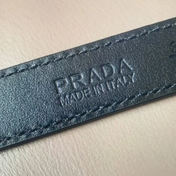 Prada Black Belt - Gold Triangle Iconic Hardware Prada Saffiano Leather Belt | Saks Fifth Avenue main image 2